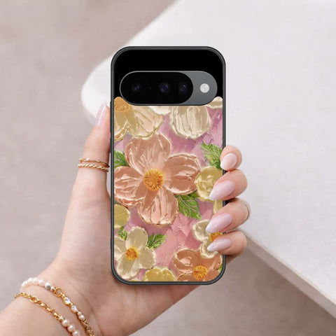 Google Pixel 10 Cover - Floral Series 4 - HQ Ultra Shine Premium Infinity Glass Soft Silicon Borders Case