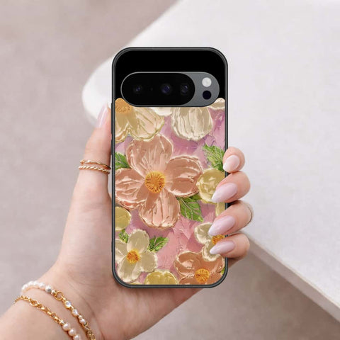 Google Pixel 9 Pro XL Cover - Floral Series 4 - HQ Ultra Shine Premium Infinity Glass Soft Silicon Borders Case