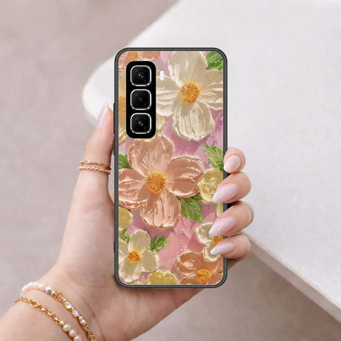 Infinix Hot 60 Pro Cover - Floral Series 4 - HQ Ultra Shine Premium Infinity Glass Soft Silicon Borders Case