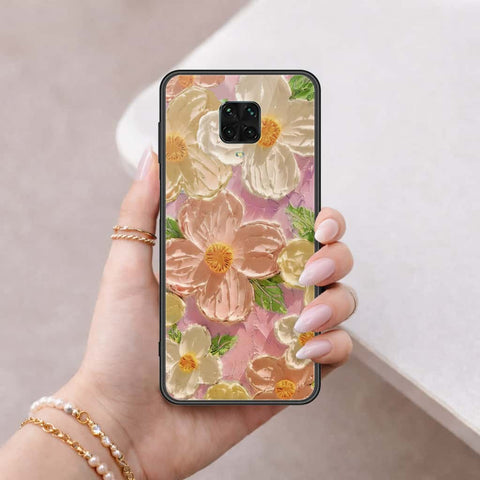 Xiaomi Redmi Note 9S Cover - Floral Series 4 - HQ Ultra Shine Premium Infinity Glass Soft Silicon Borders Case