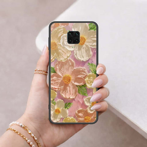 Xiaomi Redmi Note 9 Pro Cover - Floral Series 4 - HQ Ultra Shine Premium Infinity Glass Soft Silicon Borders Case