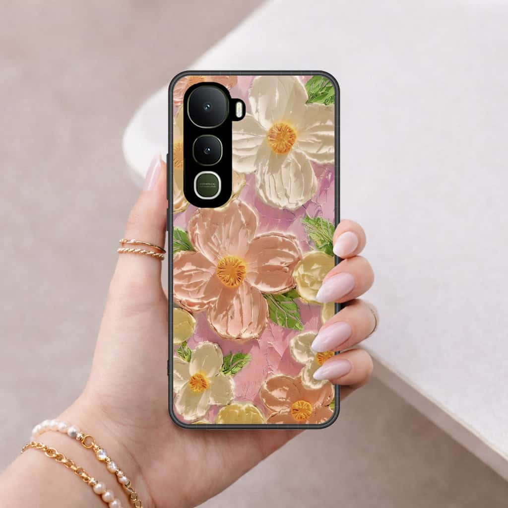 Vivo Y400 4G Cover - Floral Series 4 - HQ Ultra Shine Premium Infinity Glass Soft Silicon Borders Case (Fast Delivery)