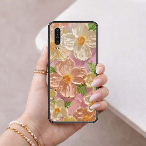 Samsung Galaxy A30s Cover - Floral Series 4 - HQ Ultra Shine Premium Infinity Glass Soft Silicon Borders Case