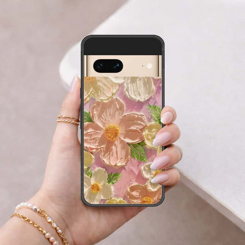 Google Pixel 7 Cover - Floral Series 4 - HQ Ultra Shine Premium Infinity Glass Soft Silicon Borders Case