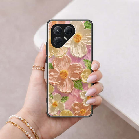 Tecno Pova 7 4G Cover - Floral Series 4 - HQ Ultra Shine Premium Infinity Glass Soft Silicon Borders Case