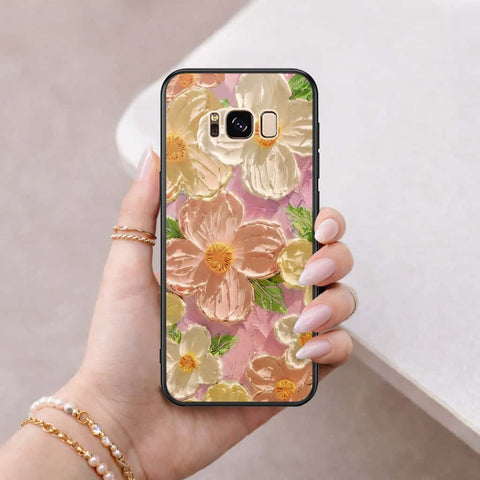 Samsung Galaxy S8 Cover - Floral Series 4 - HQ Ultra Shine Premium Infinity Glass Soft Silicon Borders Case