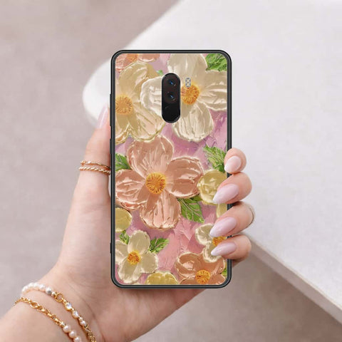 Xiaomi Pocophone F1 Cover - Floral Series 4 - HQ Ultra Shine Premium Infinity Glass Soft Silicon Borders Case