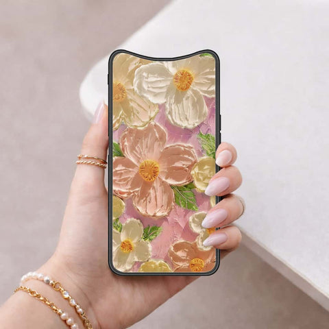 Oppo Find X Cover - Floral Series 4 - HQ Ultra Shine Premium Infinity Glass Soft Silicon Borders Case