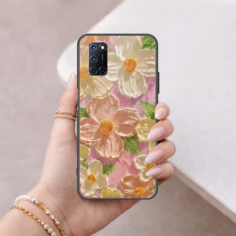 Oppo A92 Cover - Floral Series 4 - HQ Ultra Shine Premium Infinity Glass Soft Silicon Borders Case