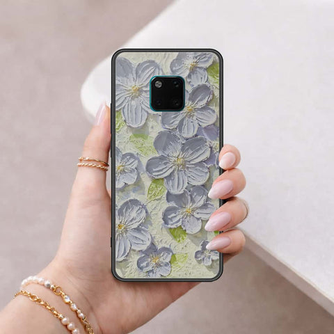 Huawei Mate 20 Pro Cover - Floral Series 4 - HQ Ultra Shine Premium Infinity Glass Soft Silicon Borders Case