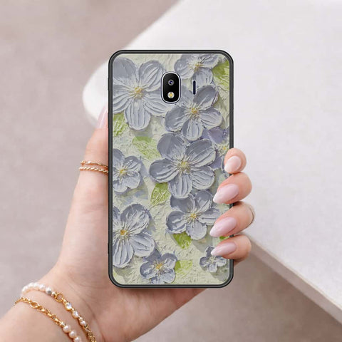 Samsung Galaxy J4 2018 Cover - Floral Series 4 - HQ Ultra Shine Premium Infinity Glass Soft Silicon Borders Case