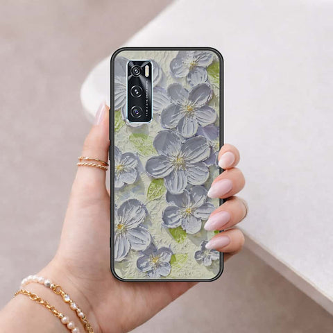 Vivo V20 SE Cover - Floral Series 4 - HQ Ultra Shine Premium Infinity Glass Soft Silicon Borders Case
