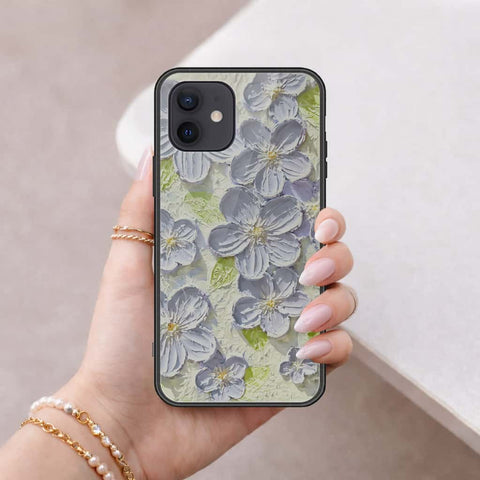 iPhone 12 - Floral Series 4 - HQ Ultra Shine Premium Infinity Glass Soft Silicon Borders Case