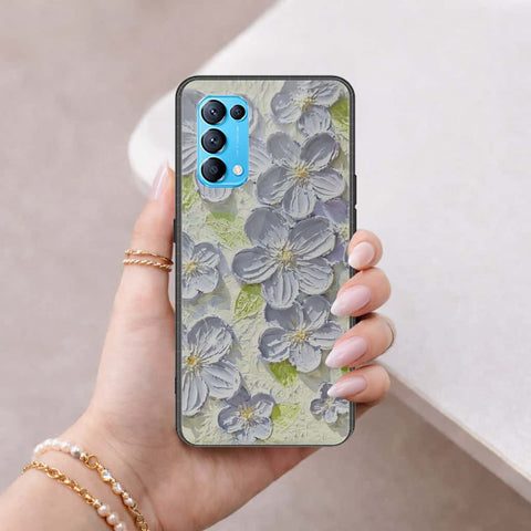 Oppo Find X3 Lite Cover - Floral Series 4 - HQ Ultra Shine Premium Infinity Glass Soft Silicon Borders Case