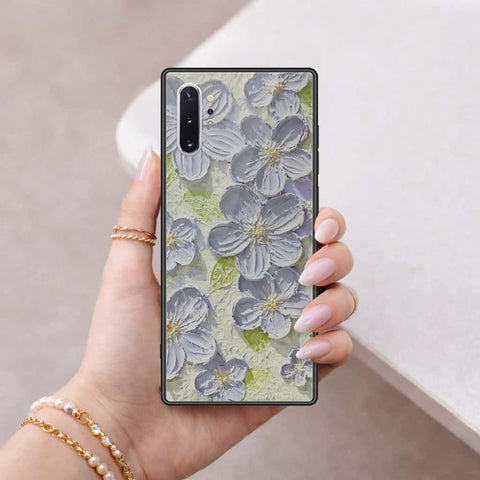 Samsung Galaxy Note 10 Plus Cover - Floral Series 4 - HQ Ultra Shine Premium Infinity Glass Soft Silicon Borders Case