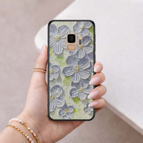 Samsung Galaxy S9 Cover - Floral Series 4 - HQ Ultra Shine Premium Infinity Glass Soft Silicon Borders Case