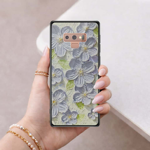 Samsung Galaxy Note 9 Cover - Floral Series 4 - HQ Ultra Shine Premium Infinity Glass Soft Silicon Borders Case