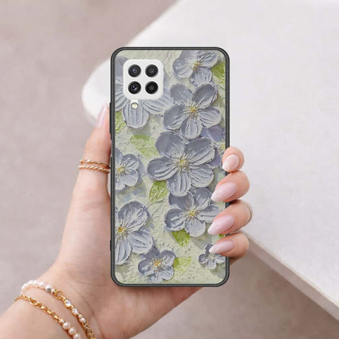 Samsung Galaxy A22 Cover - Floral Series 4 - HQ Ultra Shine Premium Infinity Glass Soft Silicon Borders Case