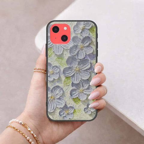 iPhone 13 Mini Cover - Floral Series 4 - HQ Ultra Shine Premium Infinity Glass Soft Silicon Borders Case