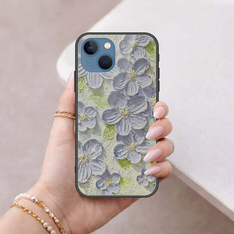 iPhone 13 Cover - Floral Series 4 - HQ Ultra Shine Premium Infinity Glass Soft Silicon Borders Case