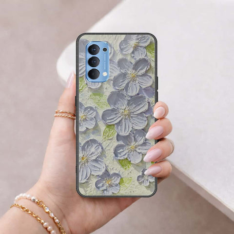 Oppo Reno 4 Cover - Floral Series 4 - HQ Ultra Shine Premium Infinity Glass Soft Silicon Borders Case