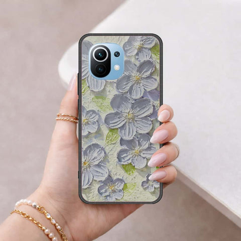 Xiaomi Mi 11 Cover - Floral Series 4 - HQ Ultra Shine Premium Infinity Glass Soft Silicon Borders Case