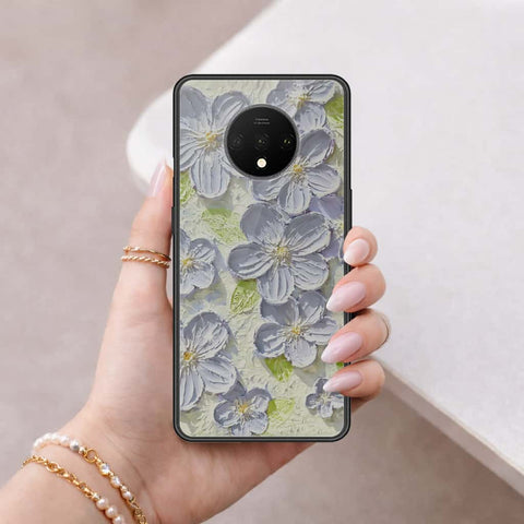OnePlus 7T Cover - Floral Series 4 - HQ Ultra Shine Premium Infinity Glass Soft Silicon Borders Case