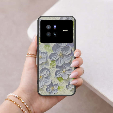 Vivo X80 Cover - Floral Series 4 - HQ Ultra Shine Premium Infinity Glass Soft Silicon Borders Case