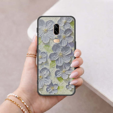 OnePlus 6 Cover - Floral Series 4 - HQ Ultra Shine Premium Infinity Glass Soft Silicon Borders Case