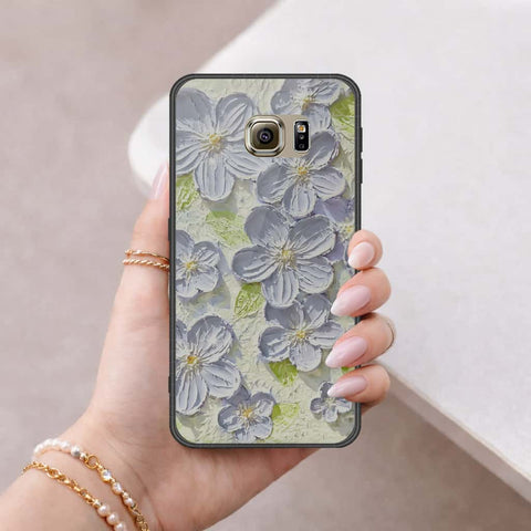 Samsung Galaxy S6 Cover - Floral Series 4 - HQ Ultra Shine Premium Infinity Glass Soft Silicon Borders Case