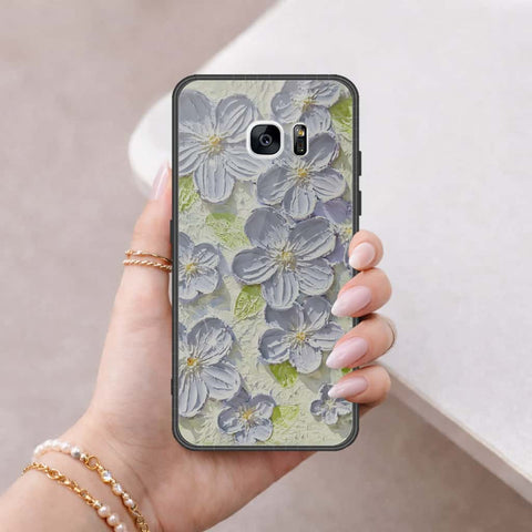 Samsung Galaxy S7 Edge Cover - Floral Series 4 - HQ Ultra Shine Premium Infinity Glass Soft Silicon Borders Case