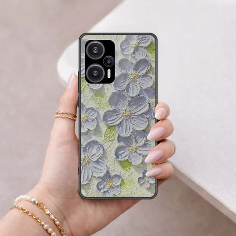 Xiaomi Redmi Note 12 Turbo Cover - Floral Series 4 - HQ Ultra Shine Premium Infinity Glass Soft Silicon Borders Case