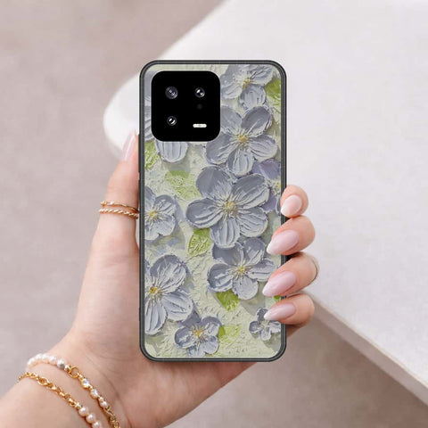 Xiaomi 13 Cover - Floral Series 4 - HQ Ultra Shine Premium Infinity Glass Soft Silicon Borders Case
