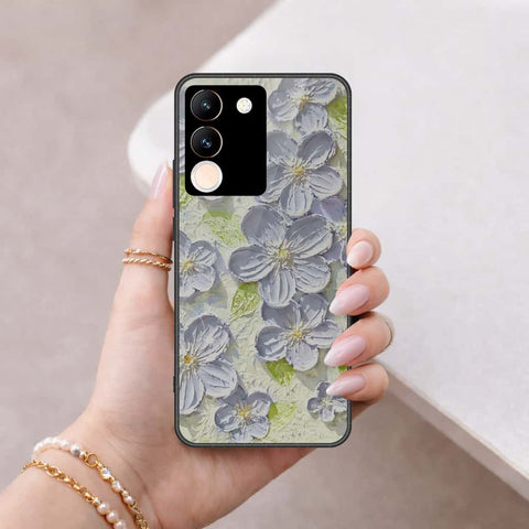 Vivo V29e Cover - Floral Series 4 - HQ Ultra Shine Premium Infinity Glass Soft Silicon Borders Case