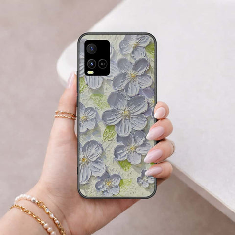 Vivo Y32 Cover - Floral Series 4 - HQ Ultra Shine Premium Infinity Glass Soft Silicon Borders Case