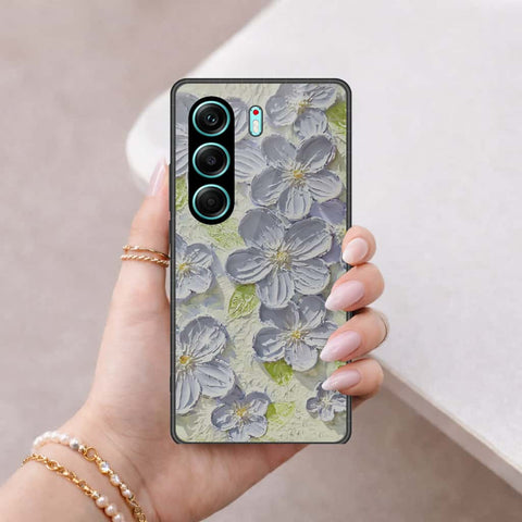 Tecno Camon 40 Pro Cover - Floral Series 4 - HQ Ultra Shine Premium Infinity Glass Soft Silicon Borders Case
