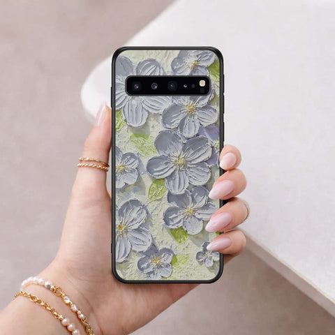 Samsung Galaxy S10 5G Cover - Floral Series 4 - HQ Ultra Shine Premium Infinity Glass Soft Silicon Borders Case