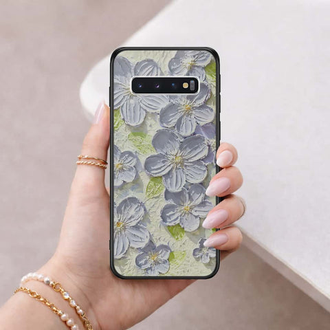Samsung Galaxy S10 Cover - Floral Series 4 - HQ Ultra Shine Premium Infinity Glass Soft Silicon Borders Case