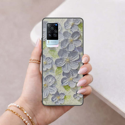 Vivo X60 Cover - Floral Series 4 - HQ Ultra Shine Premium Infinity Glass Soft Silicon Borders Case