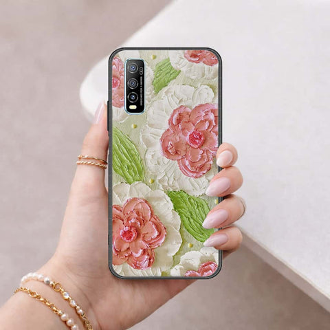 Vivo Y70s Cover - Floral Series 4 - HQ Ultra Shine Premium Infinity Glass Soft Silicon Borders Case