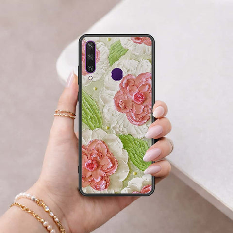 Huawei Y6p Cover - Floral Series 4 - HQ Ultra Shine Premium Infinity Glass Soft Silicon Borders Case