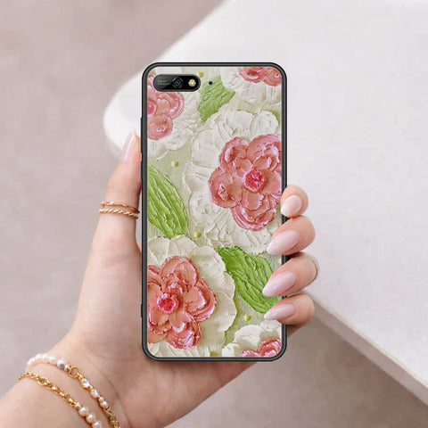 Huawei Y6 Prime 2018 Cover - Floral Series 4 - HQ Ultra Shine Premium Infinity Glass Soft Silicon Borders Case