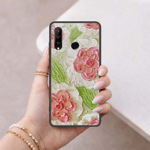 Huawei P30 lite Cover - Floral Series 4 - HQ Ultra Shine Premium Infinity Glass Soft Silicon Borders Case