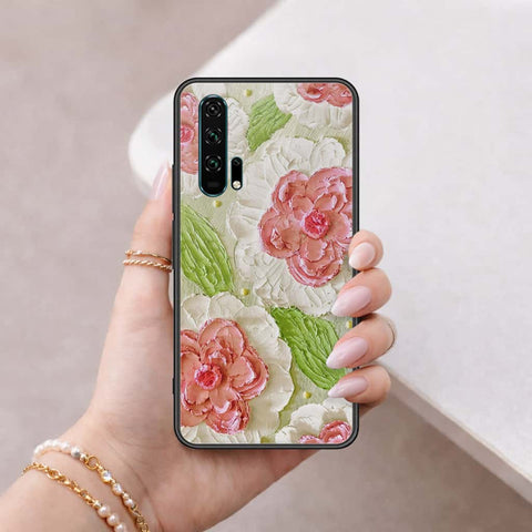 Honor 20 Pro Cover - Floral Series 4 - HQ Ultra Shine Premium Infinity Glass Soft Silicon Borders Case