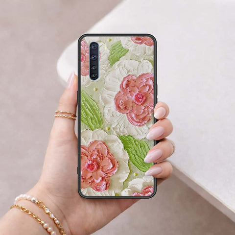 Oppo F15 Cover - Floral Series 4 - HQ Ultra Shine Premium Infinity Glass Soft Silicon Borders Case
