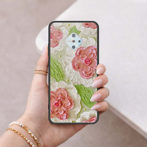 Vivo S1 Pro Cover - Floral Series 4 - HQ Ultra Shine Premium Infinity Glass Soft Silicon Borders Case
