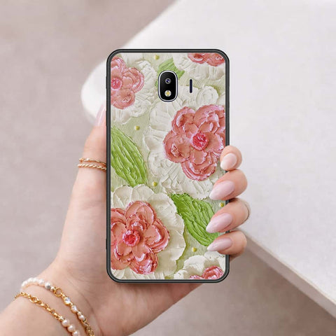 Samsung Galaxy J4 2018 Cover - Floral Series 4 - HQ Ultra Shine Premium Infinity Glass Soft Silicon Borders Case