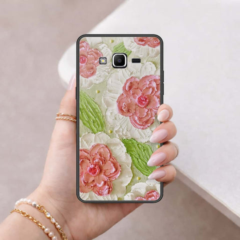 Samsung Galaxy J2 Prime Cover - Floral Series 4 - HQ Ultra Shine Premium Infinity Glass Soft Silicon Borders Case