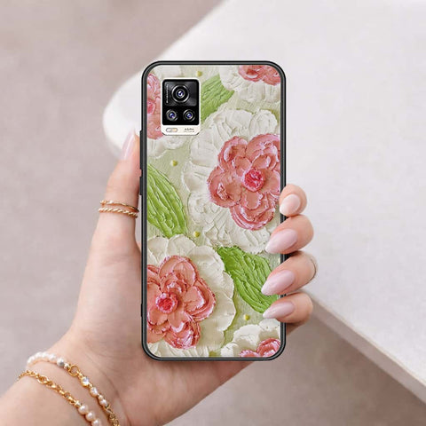 Vivo V20 Cover - Floral Series 4 - HQ Ultra Shine Premium Infinity Glass Soft Silicon Borders Case
