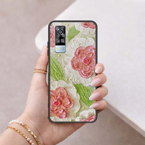 Vivo Y31 Cover - Floral Series 4 - HQ Ultra Shine Premium Infinity Glass Soft Silicon Borders Case